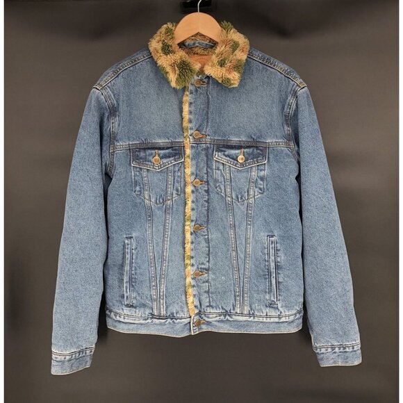 Qilo Other - Qilo Sherpa Trucker Jacket in Frogskin Beach Mens M Camo Denim Tactical